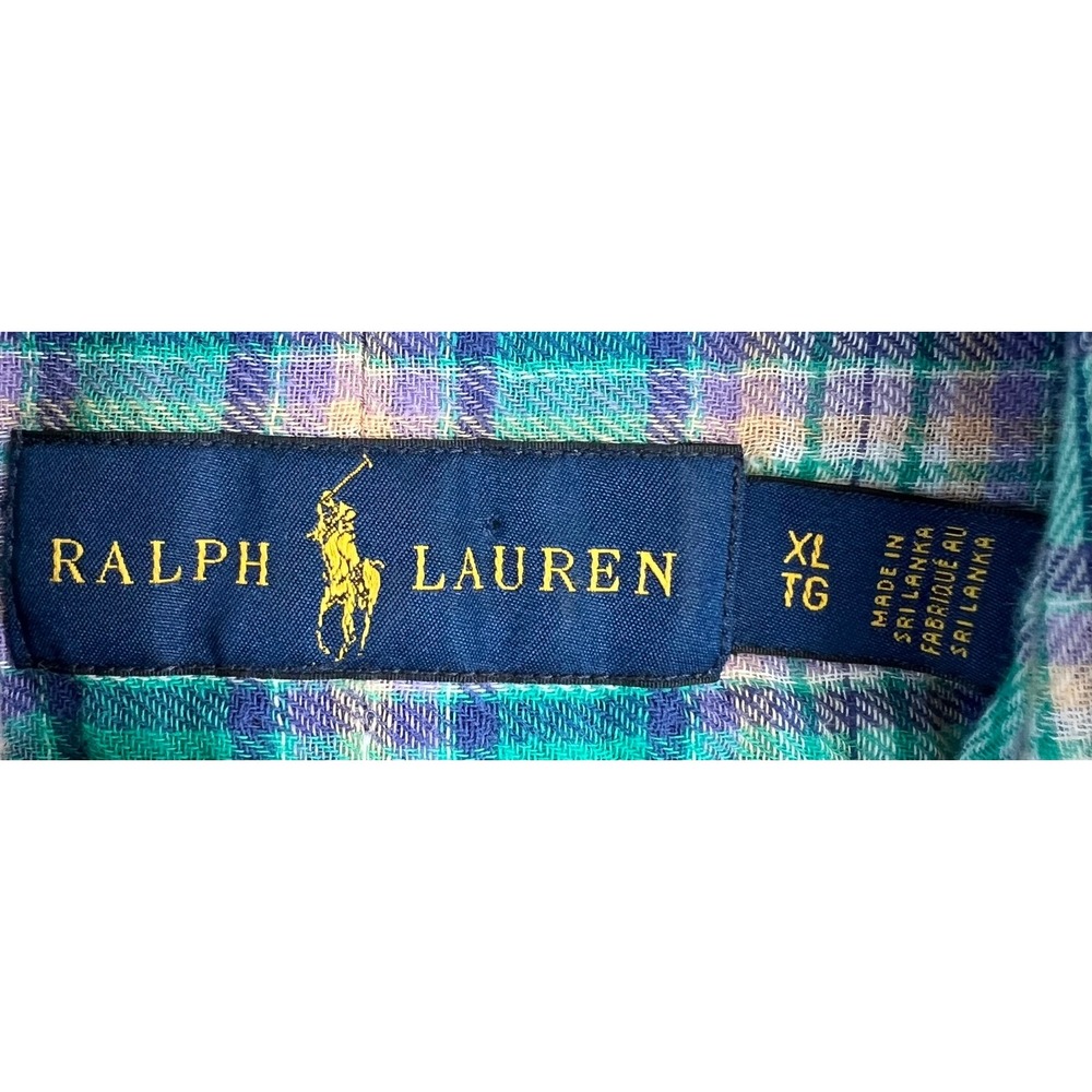 Polo Ralph Lauren Shirt Womens XL Green Flannel Lined Double Faced Cotton - Picture 7 of 9